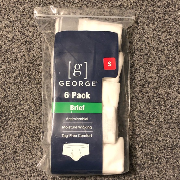 George Other - George 6 Pack Brief Men’s Small White NWT